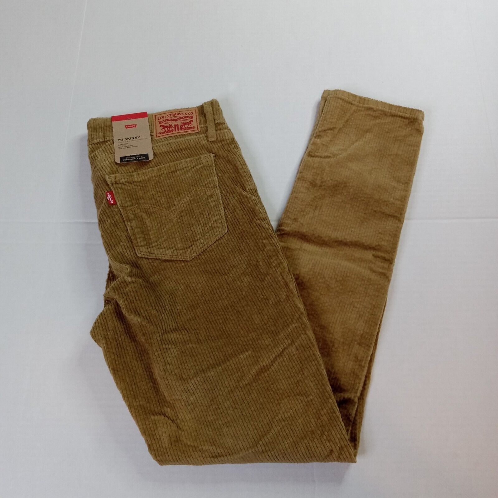 Levi's Levi's 711 Skinny Corduroy Pants Women's 29x30 Brown IRREGUL Size 29" - 1 Thumbnail