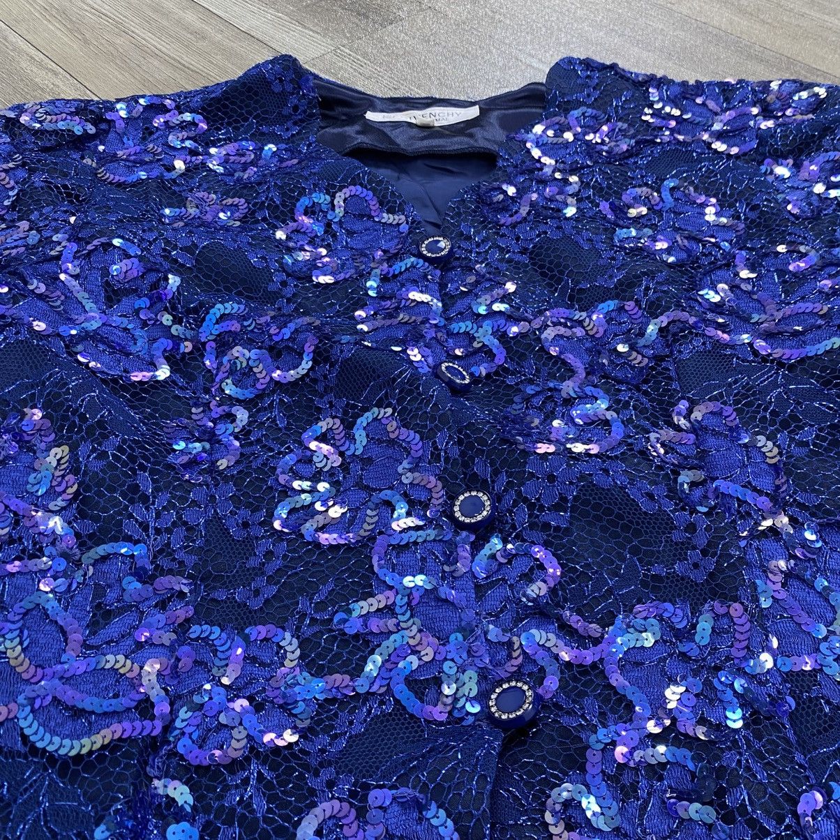 Givenchy 1990s Vintage Givenchy Hi Formal Brocade Beads Womens Blazer Size L / US 10 / IT 46 - 3 Thumbnail