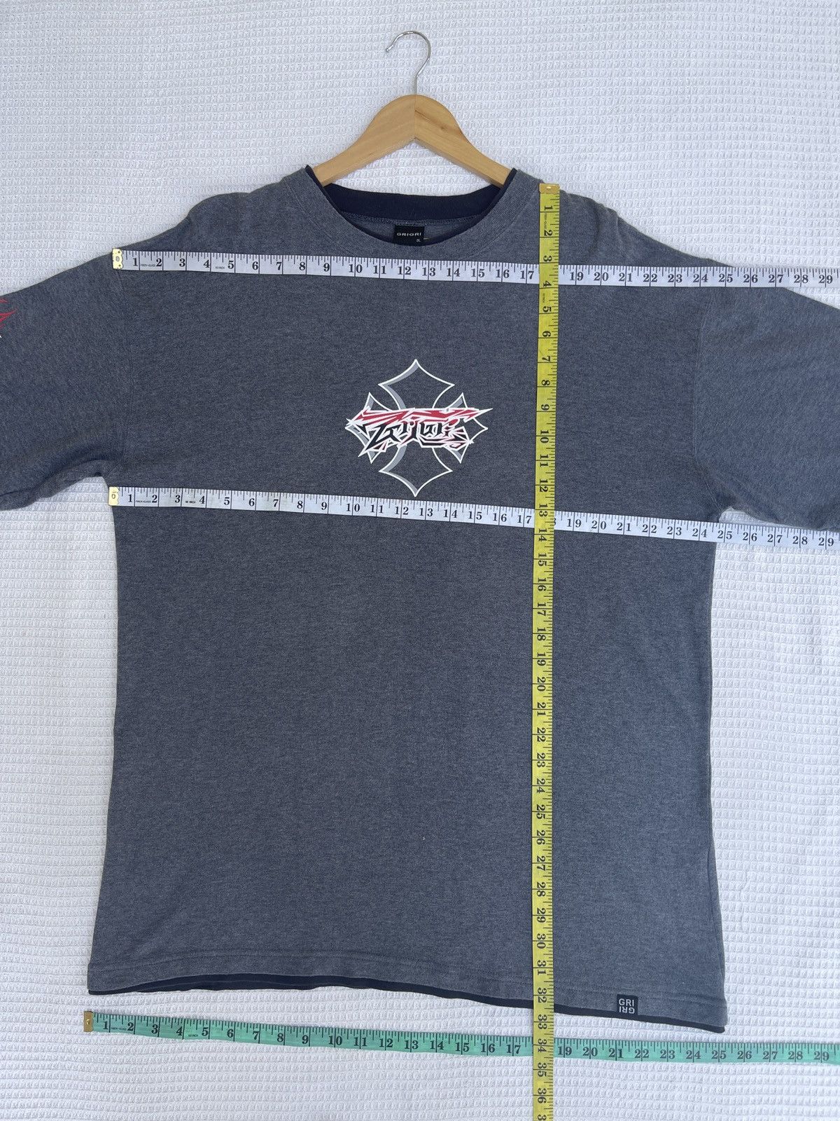 If Six Was Nine × Vintage Last Drop🔥Rare🔥Vintage Gri Gri Fire Big Logo T-Shirt Size US XXL / EU 58 / 5 - 14 Thumbnail