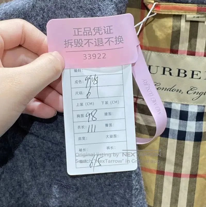 Burberry Burberry Gray Wool Women's Coat. Size S / US 4 / IT 40 - 7 Thumbnail