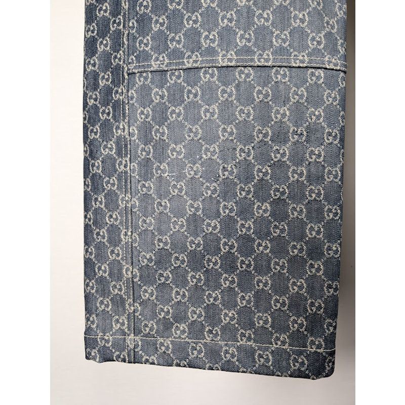 Gucci o1rshd1 Coated GG Denim Cargo Pant in Blue Size US 34 / EU 50 - 6 Thumbnail
