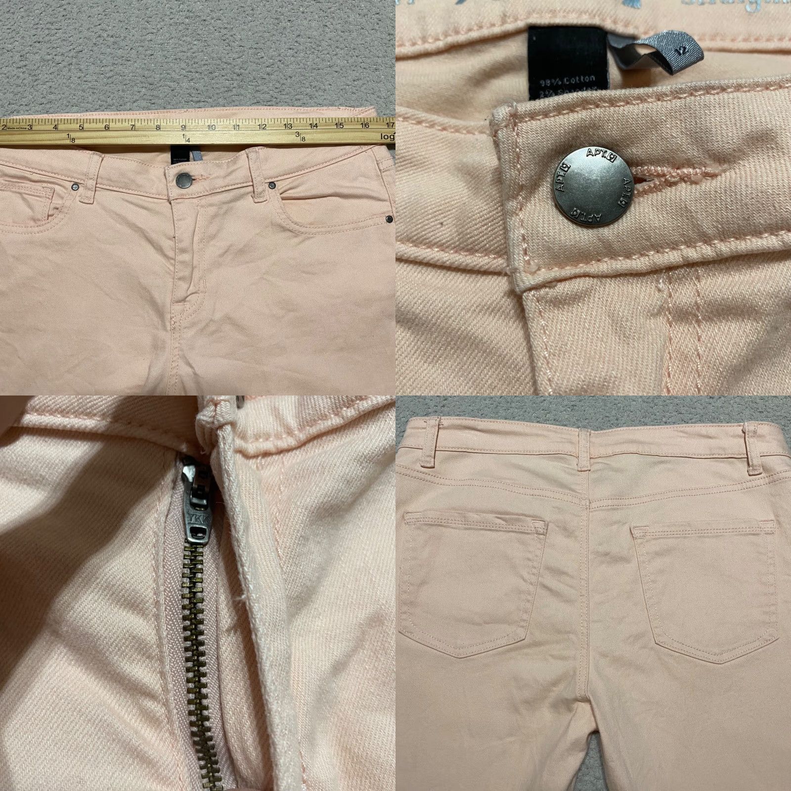 Apt. 9 Apt. 9 Womens Jeans Light Orange Denim Light Wash Straight Capri Mid Rise Size 34" / US 12 / IT 48 - 8 Thumbnail