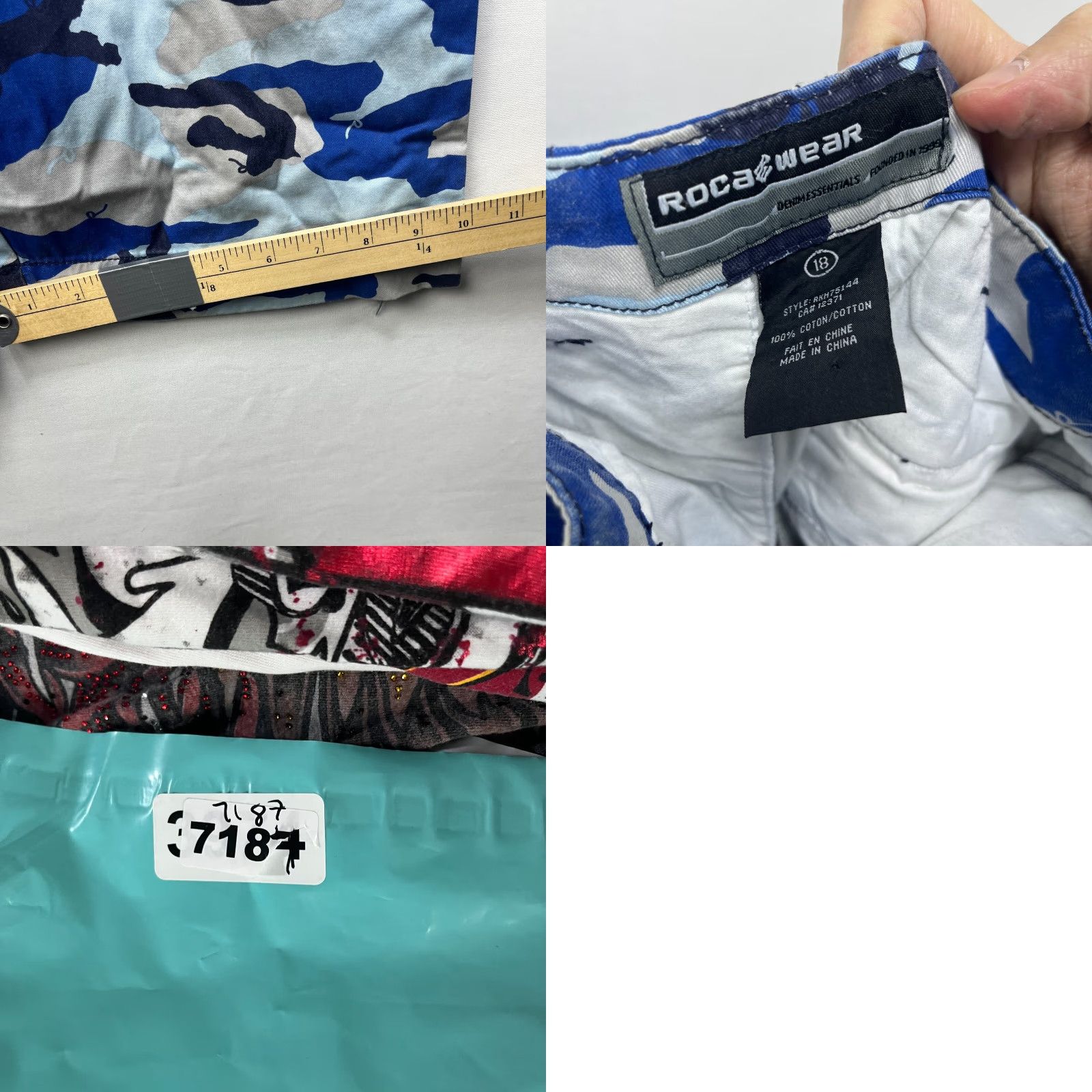Rocawear VINTAGE Rocawear Blue Camo Baggy Pants Skater waist 30 Cargo Men Size US 30 / EU 46 - 10 Thumbnail