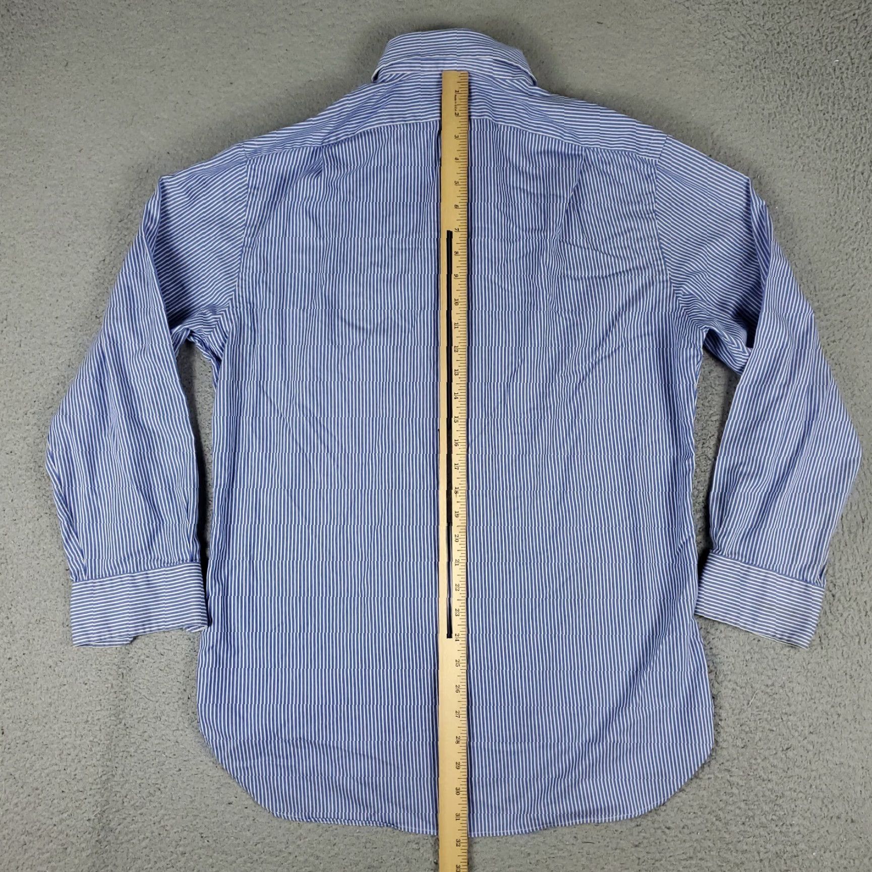 Ralph Lauren Ralph Lauren Dress Shirt Blue Stripe Long Sleeve Button-Up 16.5 Cotton Non-Iron Regular Mens Size 42R - 6 Thumbnail