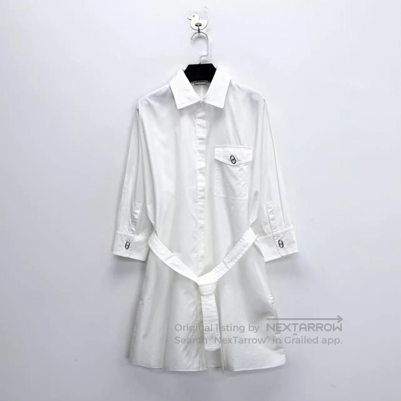 Hermes Hermes SS23 White Pig Nose Shirtdress| Size XXS / US 00 / IT 34 - 1 Thumbnail