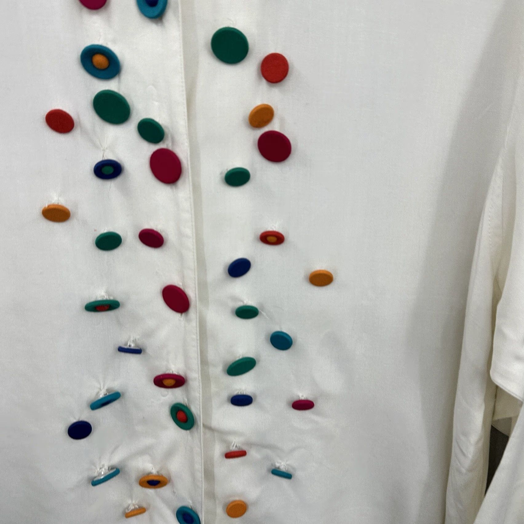 Express VINTAGE Express Blouse Shirt Womens S Ivory 90s Clowncore Button Collared Long Sleeve Retro Boho 80s 90s Womens Size S / US 4 / IT 40 - 5 Thumbnail