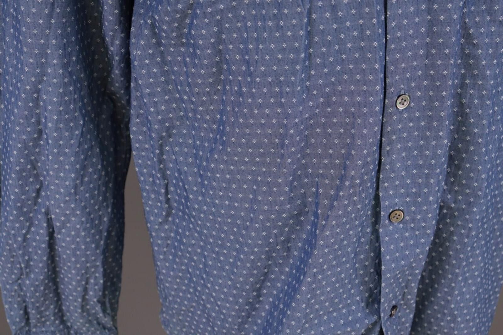 Designer Boggi Milano Custom Fit Blue Dotted Shirt Size XXL / 7 Size US XXL / EU 58 / 5 - 6 Thumbnail