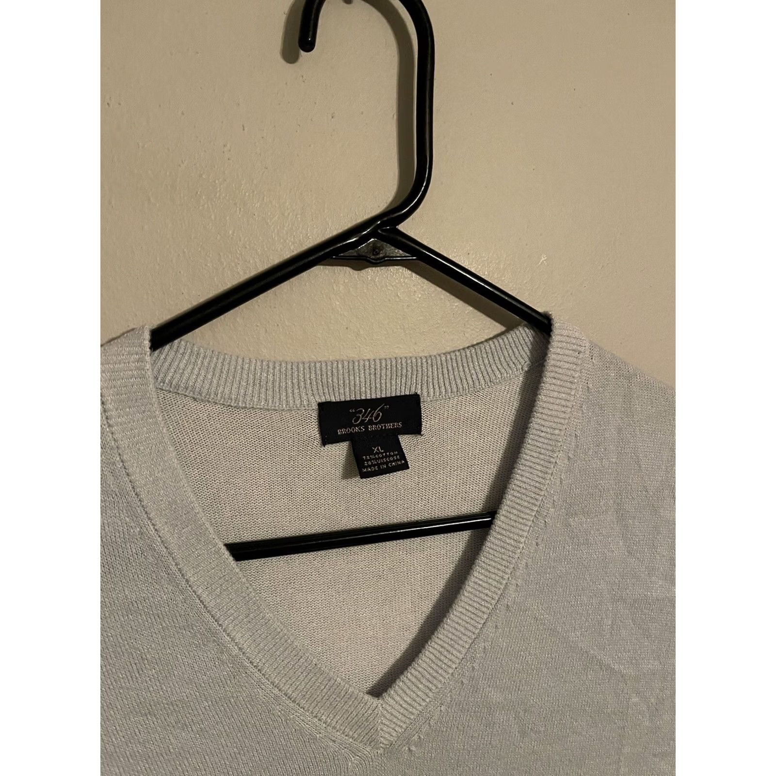 Brooks Brothers Brooks Brothers 346 Sweater Vest Light Blue Cotton Viscose V-Neck Men's XLarge Size US XL / EU 56 / 4 - 2 Thumbnail