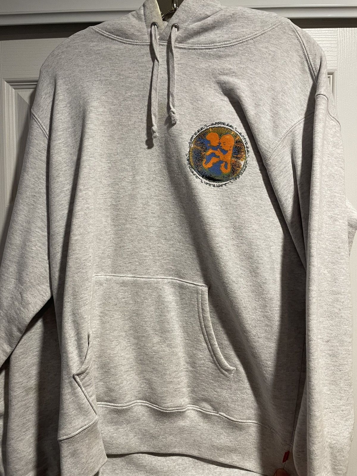 image of Supreme Embryo Hooded Sweatshirt in Grey, Men's (Size Medium)