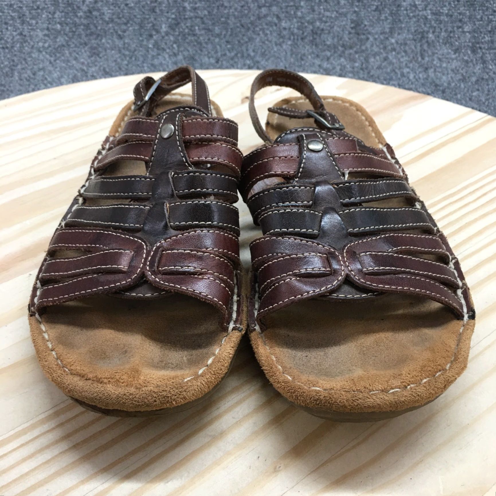 Naturalizer Naturalizer Sandals Womens 10 M Travis Slingback Strappy Brown Leather Casual Shoes Size US 10 / IT 40 - 4 Thumbnail
