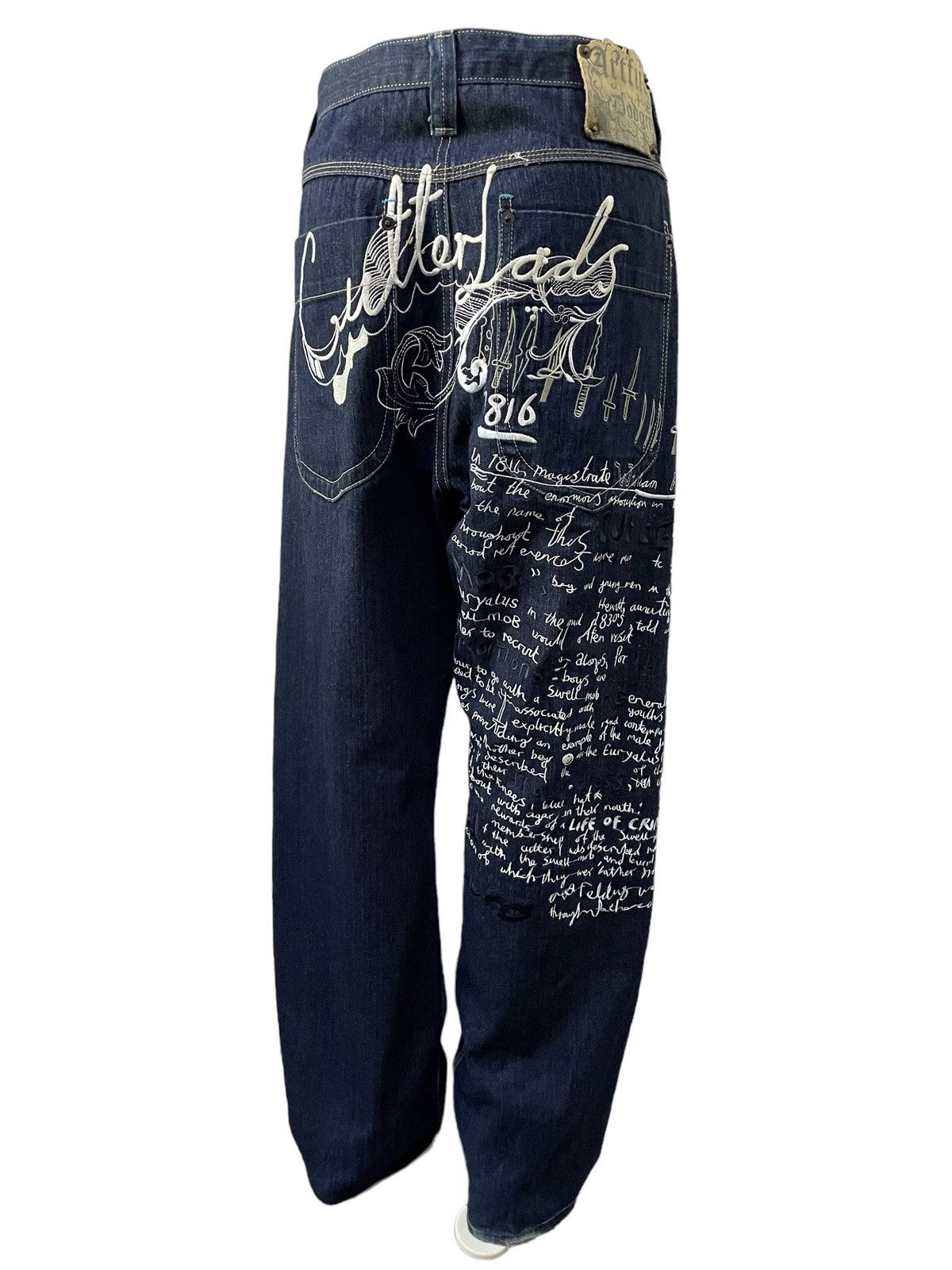 Japanese Brand Artful Dodger Jesse Pinkman Embroidered Poems Baggy Jeans Size US 34 / EU 50 - 4 Thumbnail