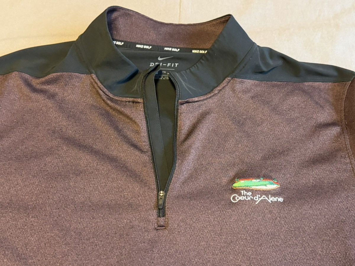Nike Nike Golf 1/4 Zip Pullover Dri Fit Burgundy Coeur D’Alene Size US XXL / EU 58 / 5 - 2 Thumbnail