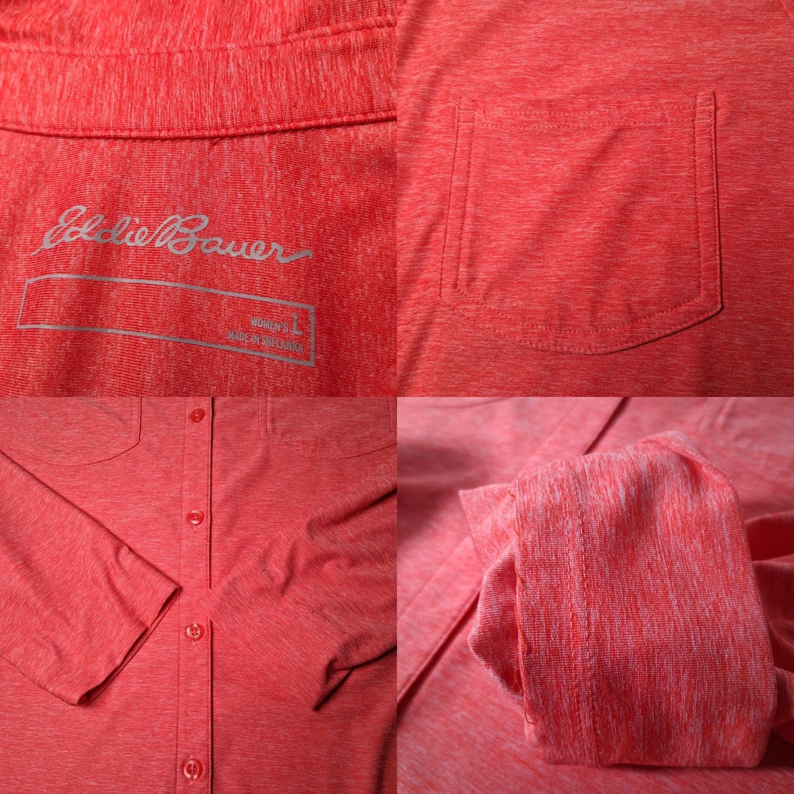 Eddie Bauer Eddie Bauer Shirt L Salmon Long Slv Button Up Collared Hiking Performance READ Size L / US 10 / IT 46 - 9 Thumbnail