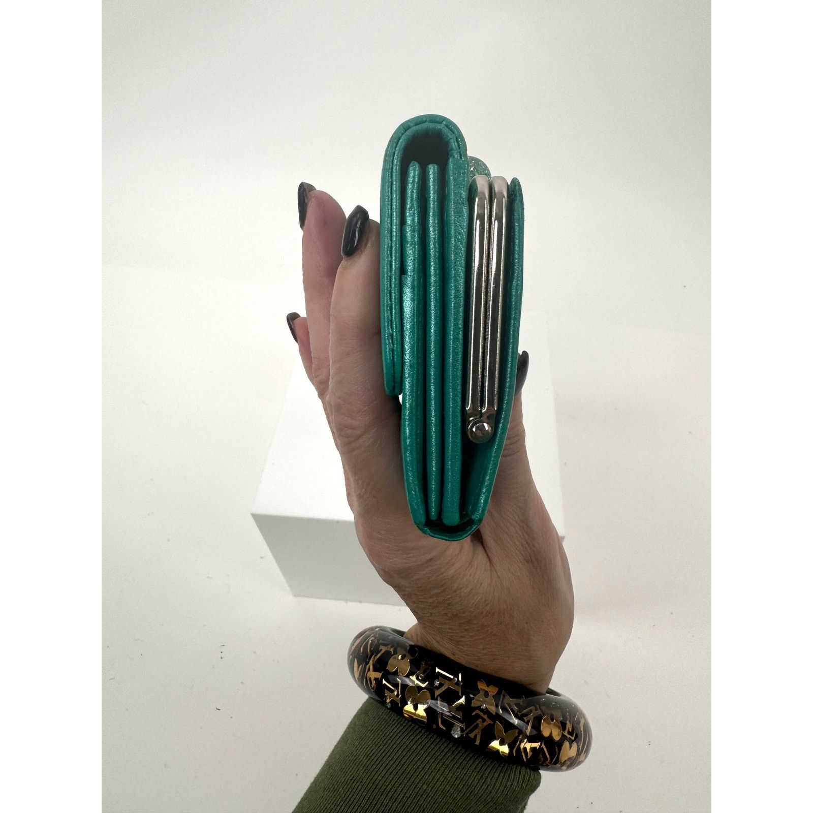 Other Charles Jorudan Blue Green Leather Kiss Lock Snap Wallet Size ONE SIZE - 5 Thumbnail