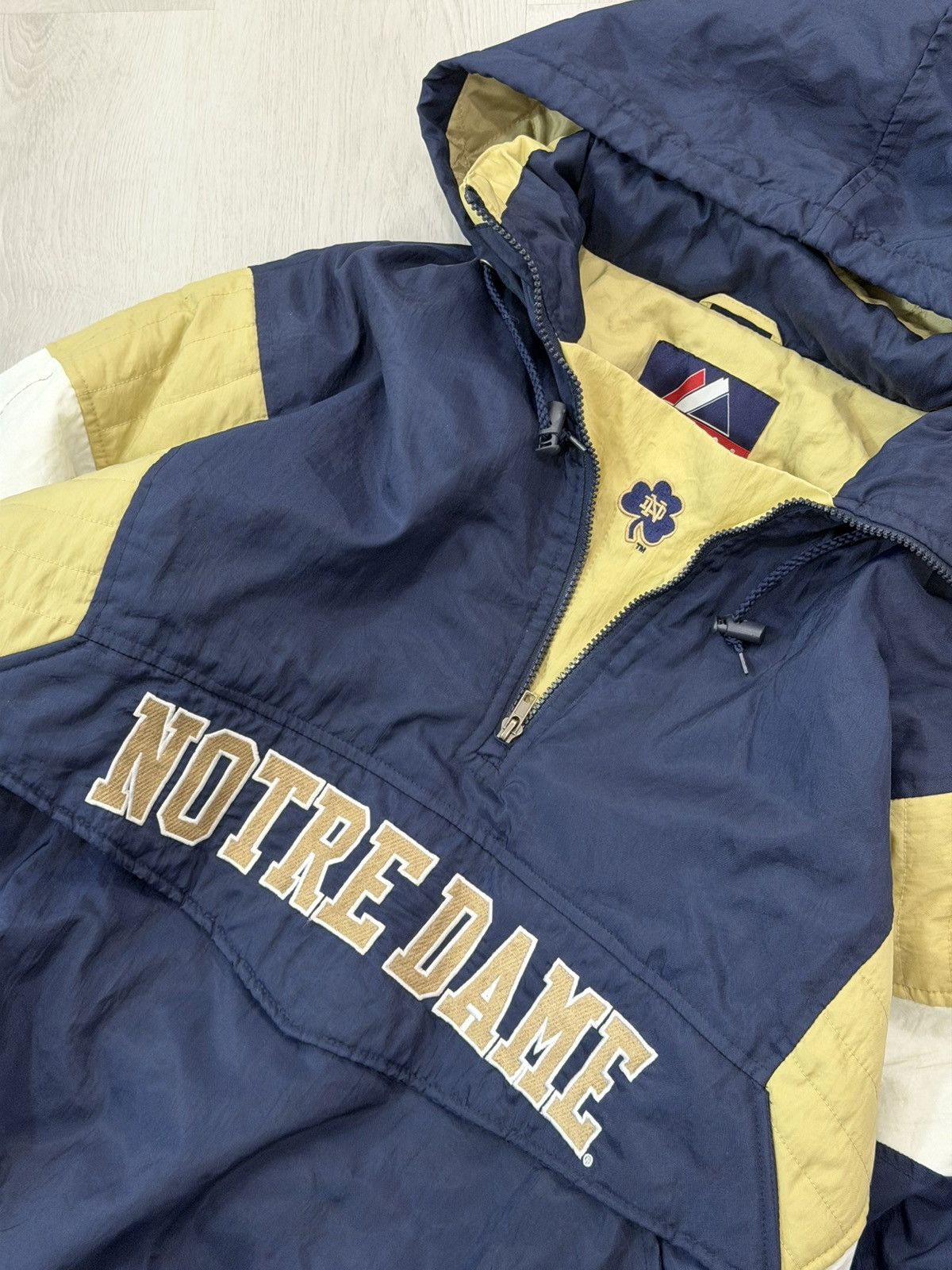 Majestic Vintage 90s Notre Dame Fighting Irish Majestic Anorak Jacket Size US L / EU 52-54 / 3 - 6 Thumbnail