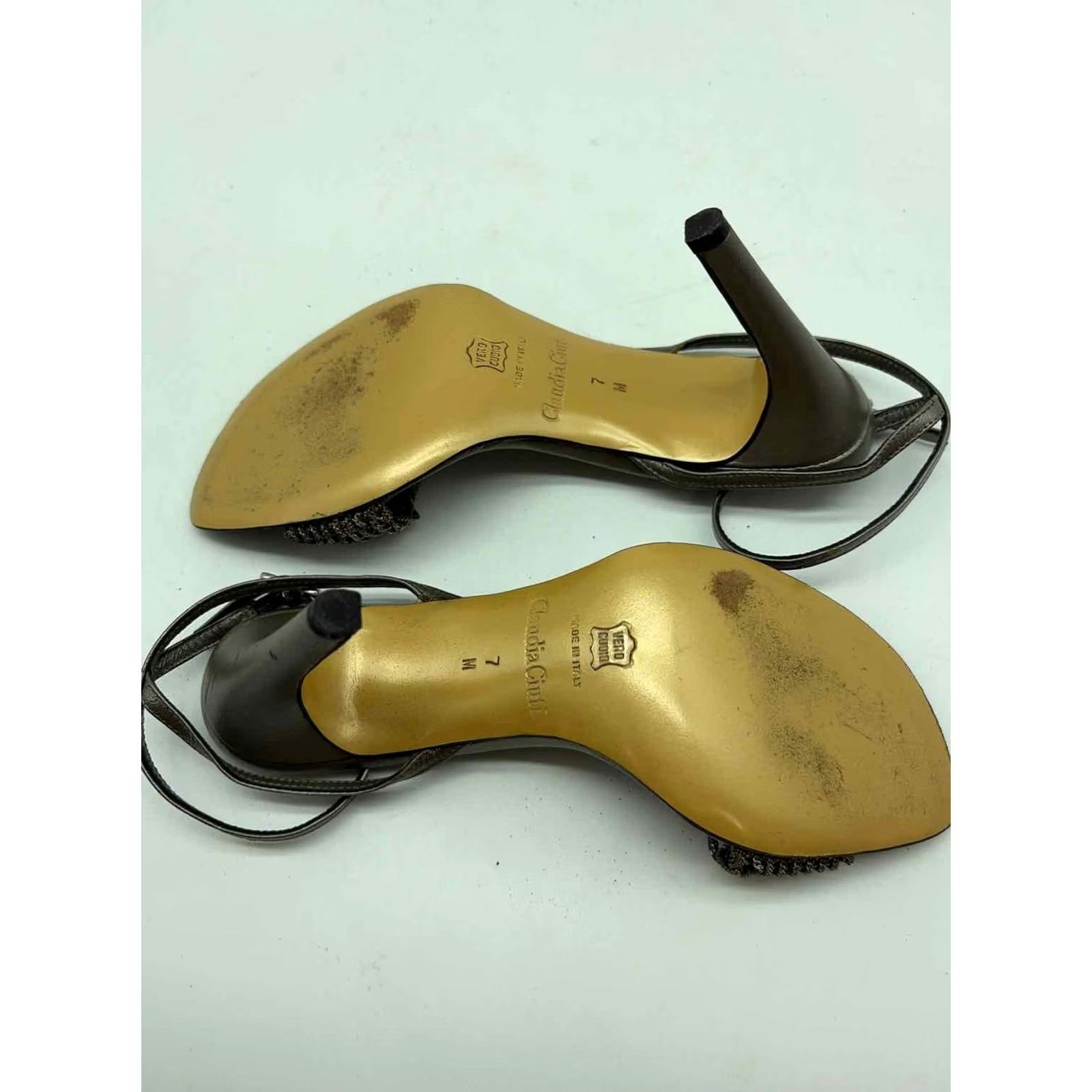 Vintage Claudia Ciuti Gray Size 7 Ankle Strap Heels Size US 7 / IT 37 - 6 Thumbnail