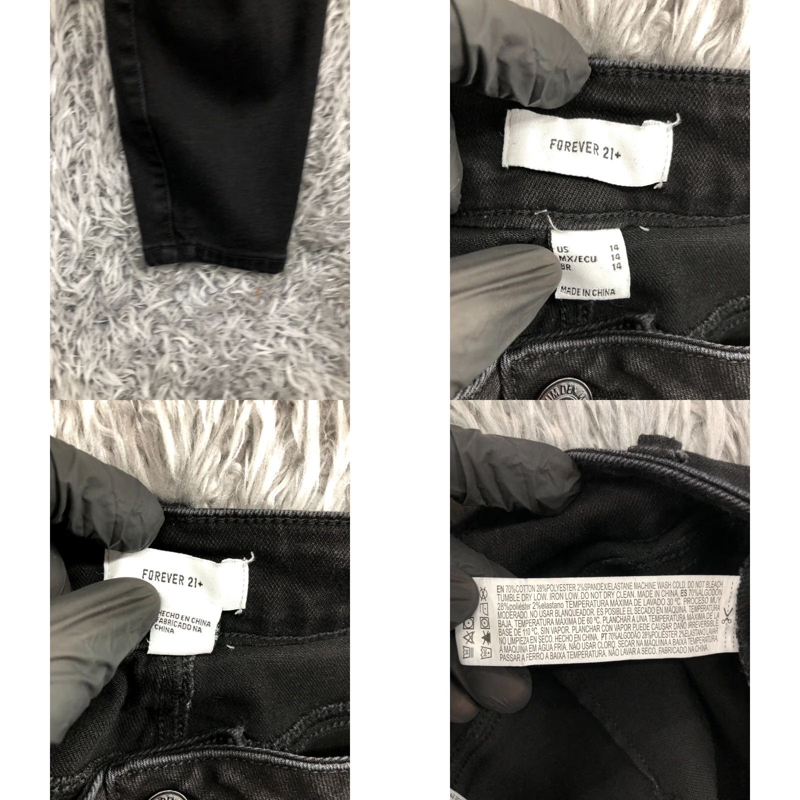 Forever 21 Forever 21 Skinny Jeans Womens 14 Dark Wash Black SMALL FLAW Jeans Size 36" / US 14 / IT 50 - 9 Thumbnail