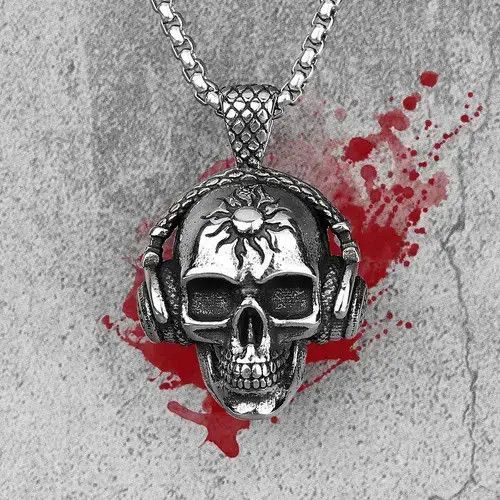 Other Death Rock Headphone Skull Necklace Size ONE SIZE - 4 Thumbnail
