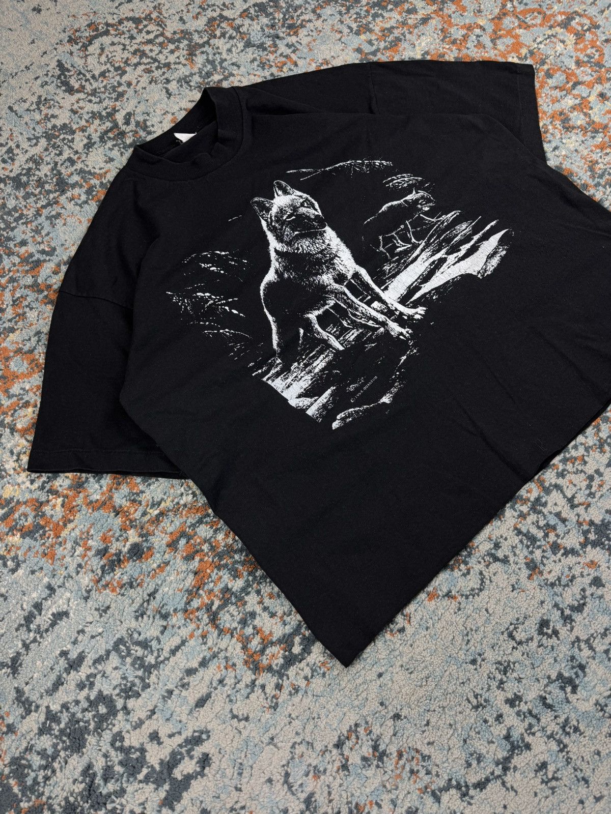 Vintage Vintage 90s Wolves animal graphic tee nature boxy opium Size US L / EU 52-54 / 3 - 2 Thumbnail