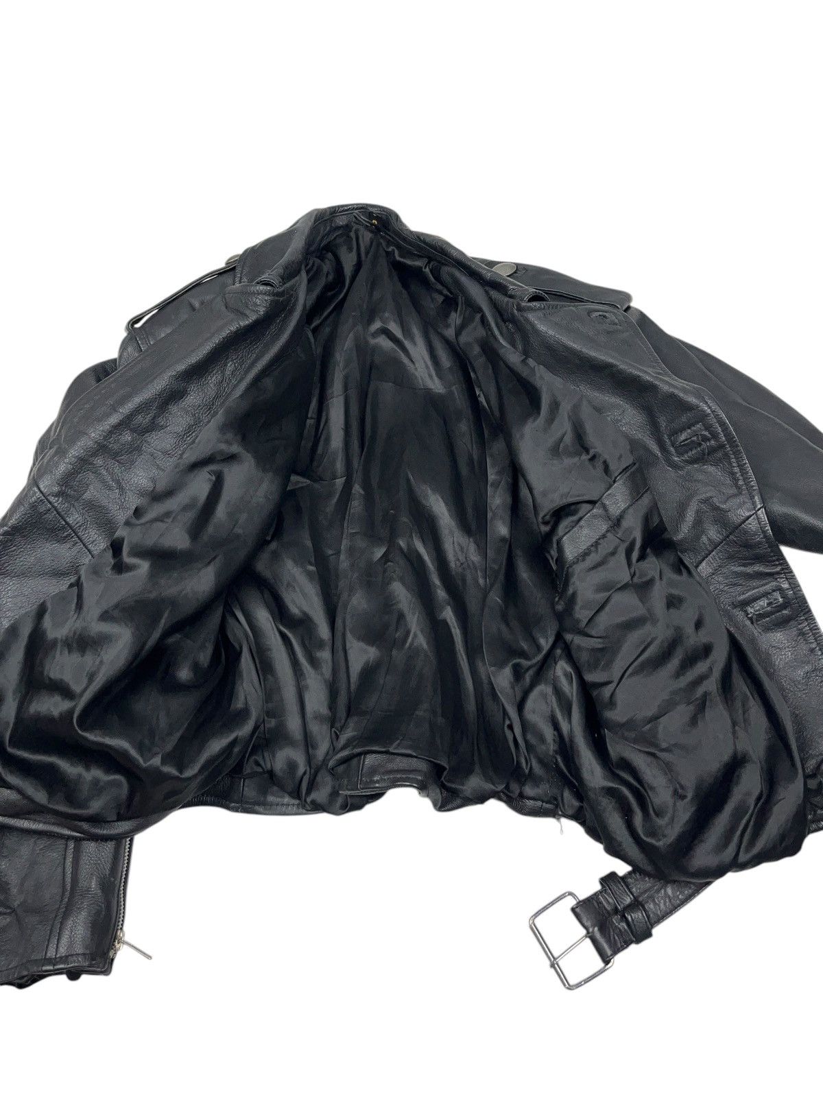 Vintage Vintage Leather Biker Belted Jacket Avant Garde Size S / US 4 / IT 40 - 8 Thumbnail