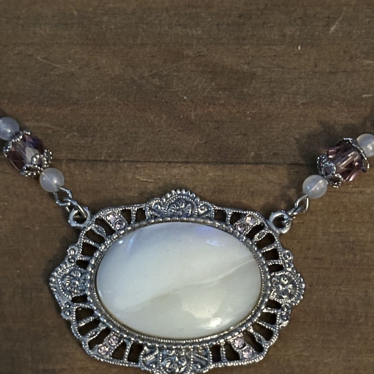 Other × Vintage Vintage 1928 silver ornate link mother of pearl necklace Size ONE SIZE - 4 Thumbnail