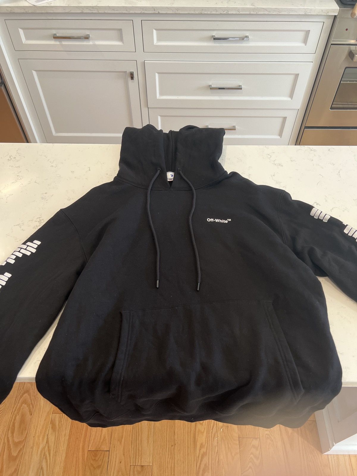 image of Off White Brick Arrows Hoodie in Black, Men's (Size XL)