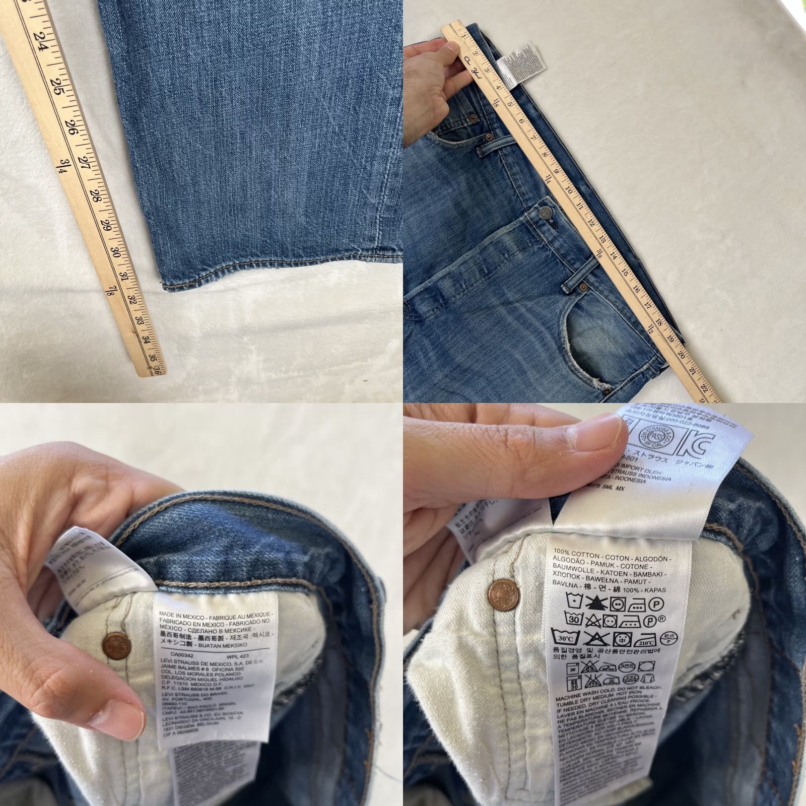 Levi's VINTAGE Levi’s 501 Jeans Blue Denim Size 40x32 Medium Wash Distressed Regular Mens Jeans 501 Series 90s Grunge USA Size US 40 / EU 56 - 8 Thumbnail