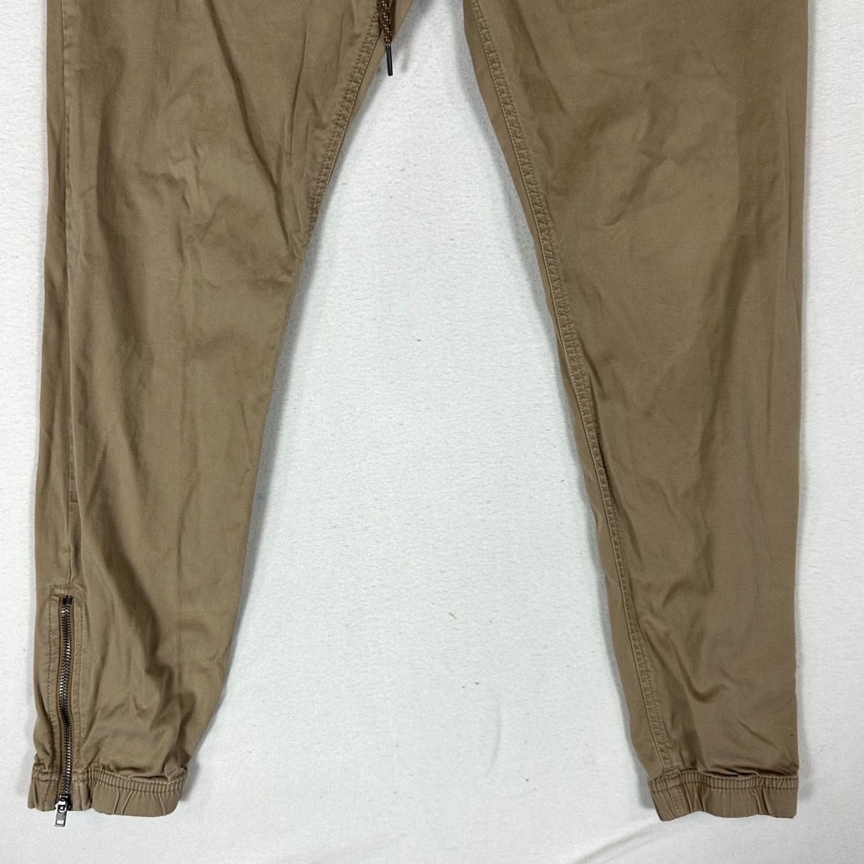 Express Express Jogger Khakis Mens Size 32 Beige Slim Fit Drawstring Pockets Stretch Tapered Pants Size US 32 / EU 48 - 4 Thumbnail
