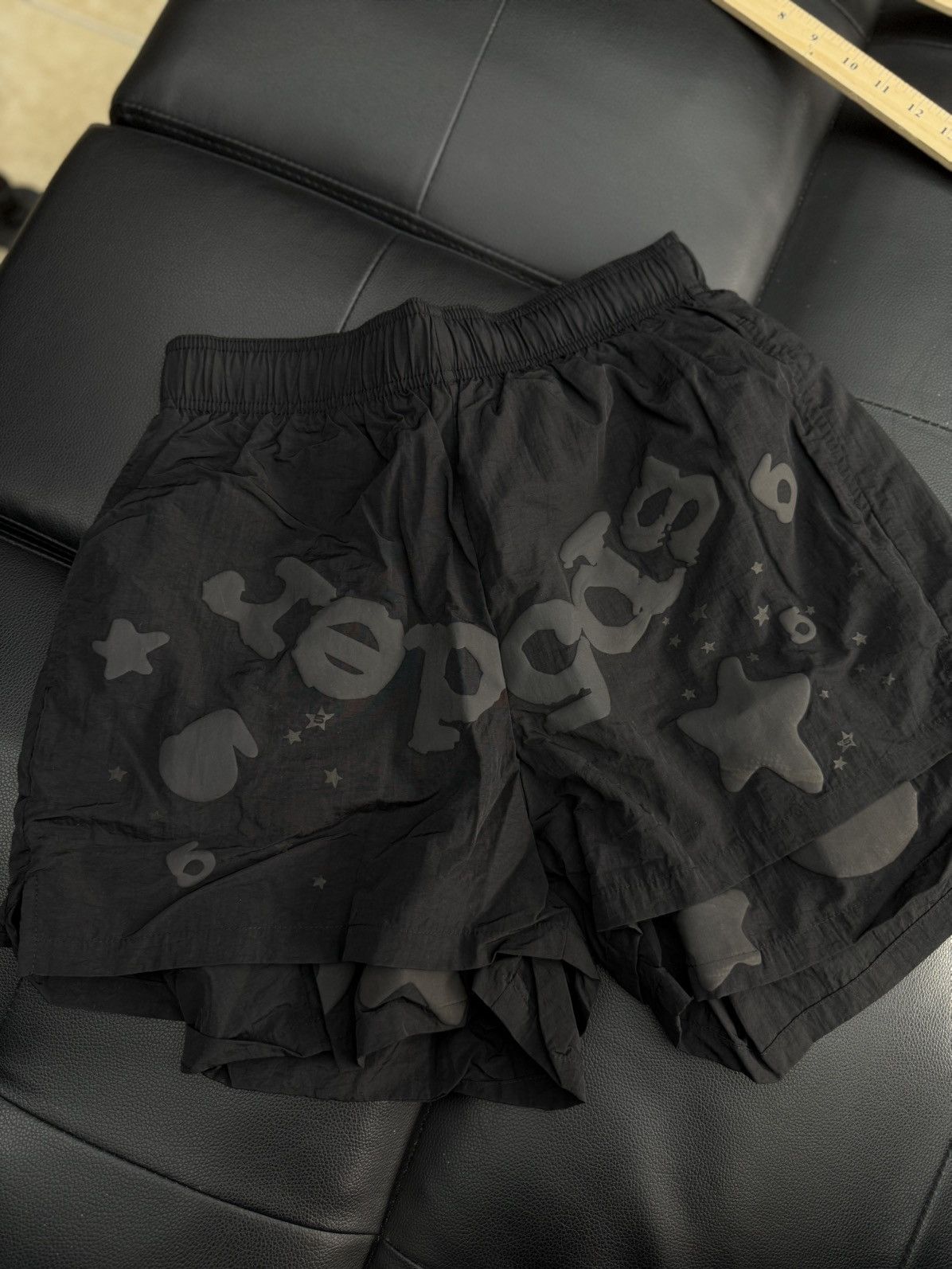 Sp5der Sp5der Double Layer STAR Shorts Size XS (NEW) Black Size US 28 / EU 44 - 4 Thumbnail