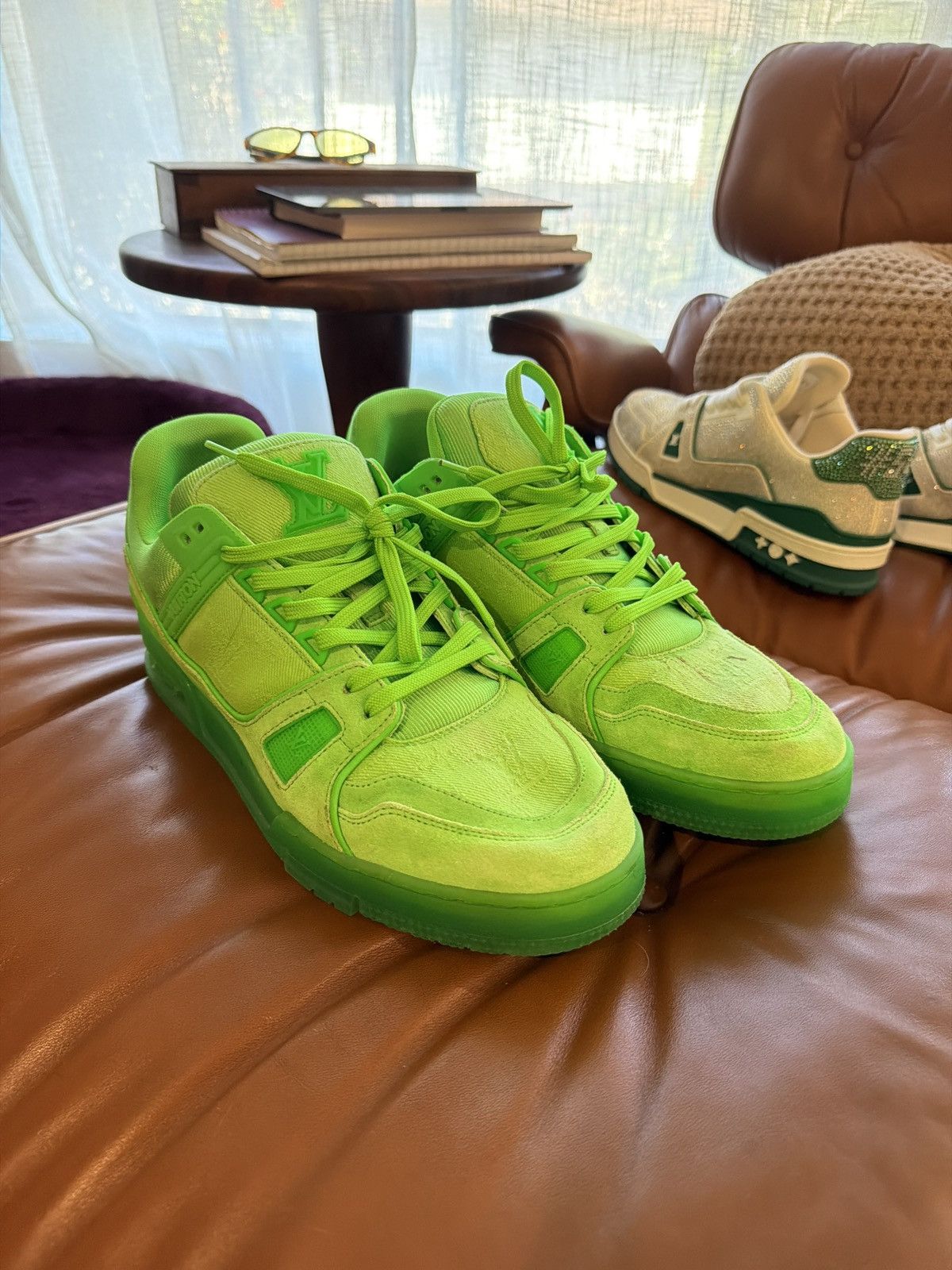 Louis Vuitton Louis Vuitton X Virgil Abloh - LV Trainer - Green Size US 10 / EU 43 - 1 Thumbnail