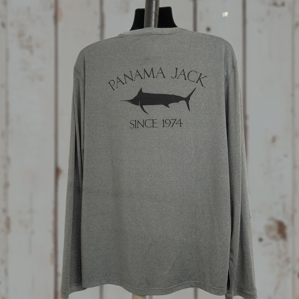 Panama Jack Panama Jack Fishing Shirt Men XXL Gray Front Pocket UPF 50 Logo Pocket Breathing UV Protection S/S Crew Neck T-Shirt Size US XXL / EU 58 / 5 - 1 Thumbnail