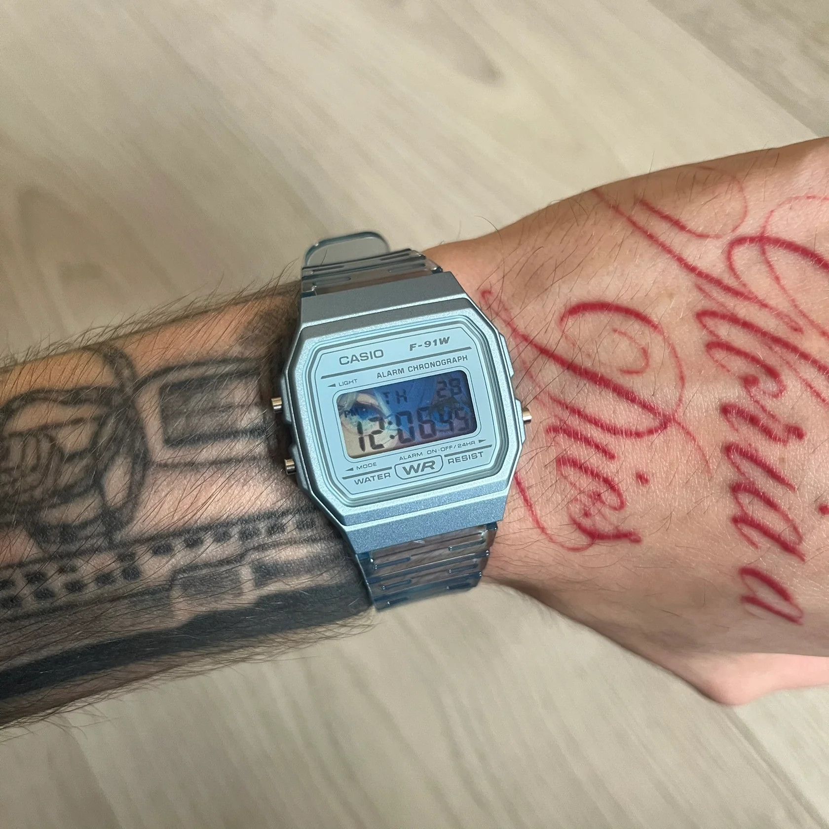 Casio Casio F-91W "Ocean Eyes" Blue Digital Watch Size ONE SIZE - 1 Thumbnail