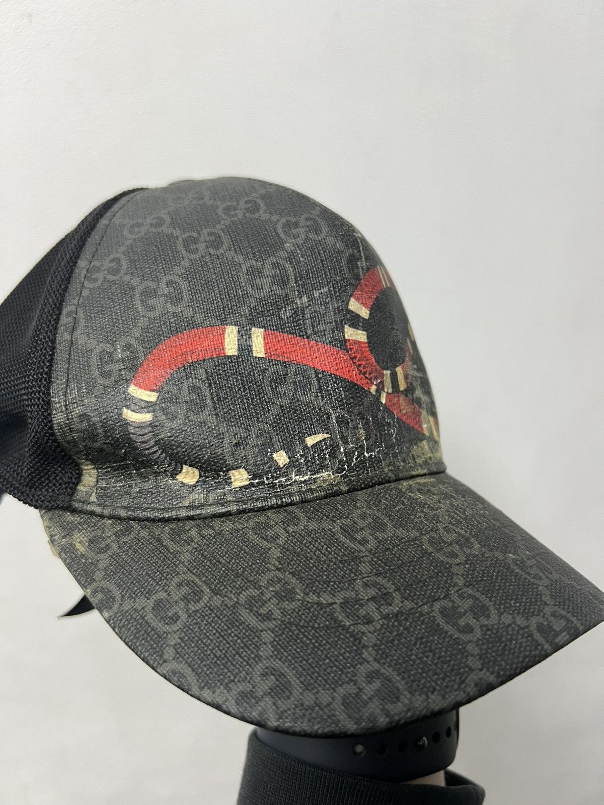 Gucci Gucci Monogram Cap Hat Skake Print Luxury Drill Size ONE SIZE - 4 Thumbnail