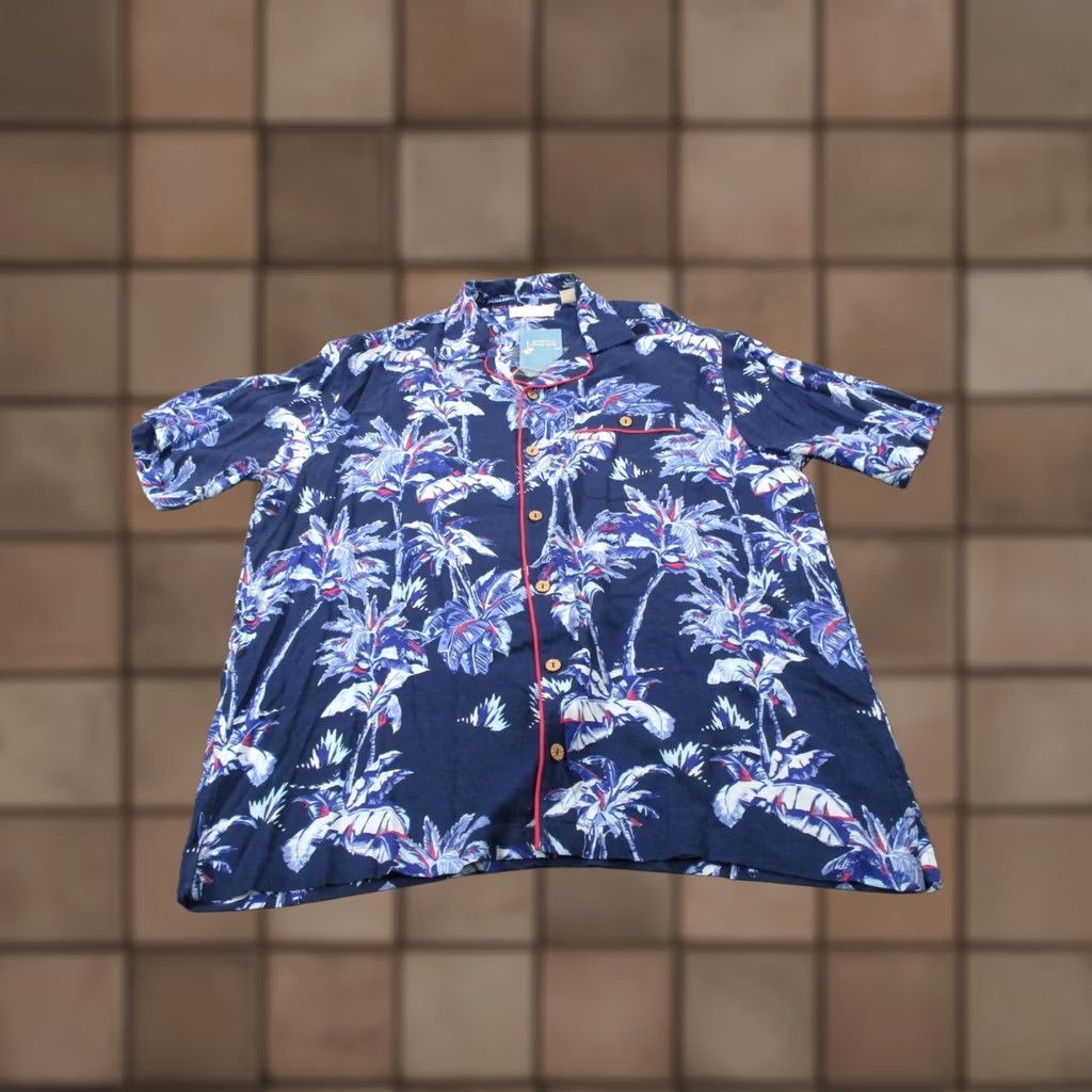 Roundtree & Yorke Roundtree & Yorke Caribbean Hawaiian Shirt Mens L Floral Blue Short Sleeve Button-Up Beach Tropical 90s Mens Size US L / EU 52-54 / 3 - 1 Thumbnail