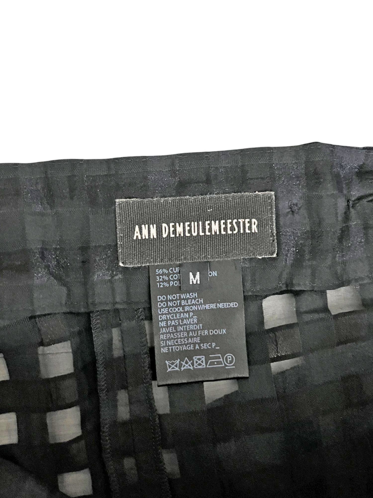 Ann Demeulemeester S/S 2016 Semitransparent Checkered Black Pants Size US 32 / EU 48 - 7 Thumbnail