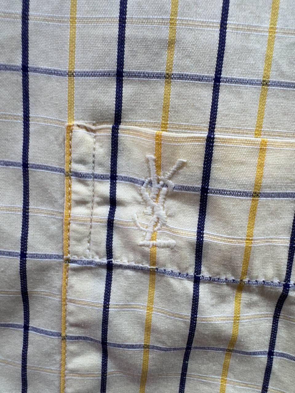 Yves Saint Laurent Vintage Yves Saint Laurent YSL Mens Short Sleeve Shirt Plaid Size US L / EU 52-54 / 3 - 2 Thumbnail