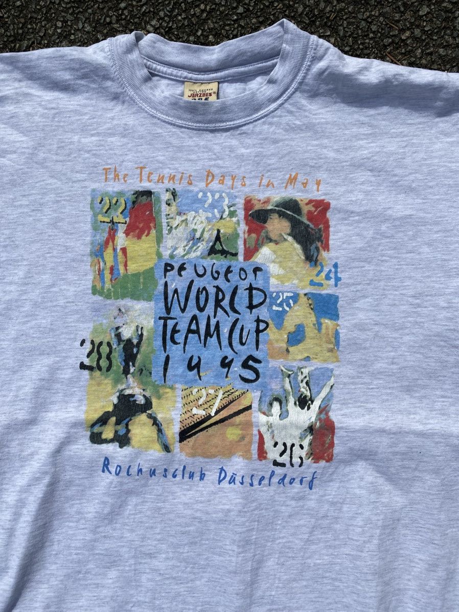 Vintage 90’s Peugeot Tennis World Team Cup 1995 T-Shirt Vintage Size US XL / EU 56 / 4 - 3 Thumbnail