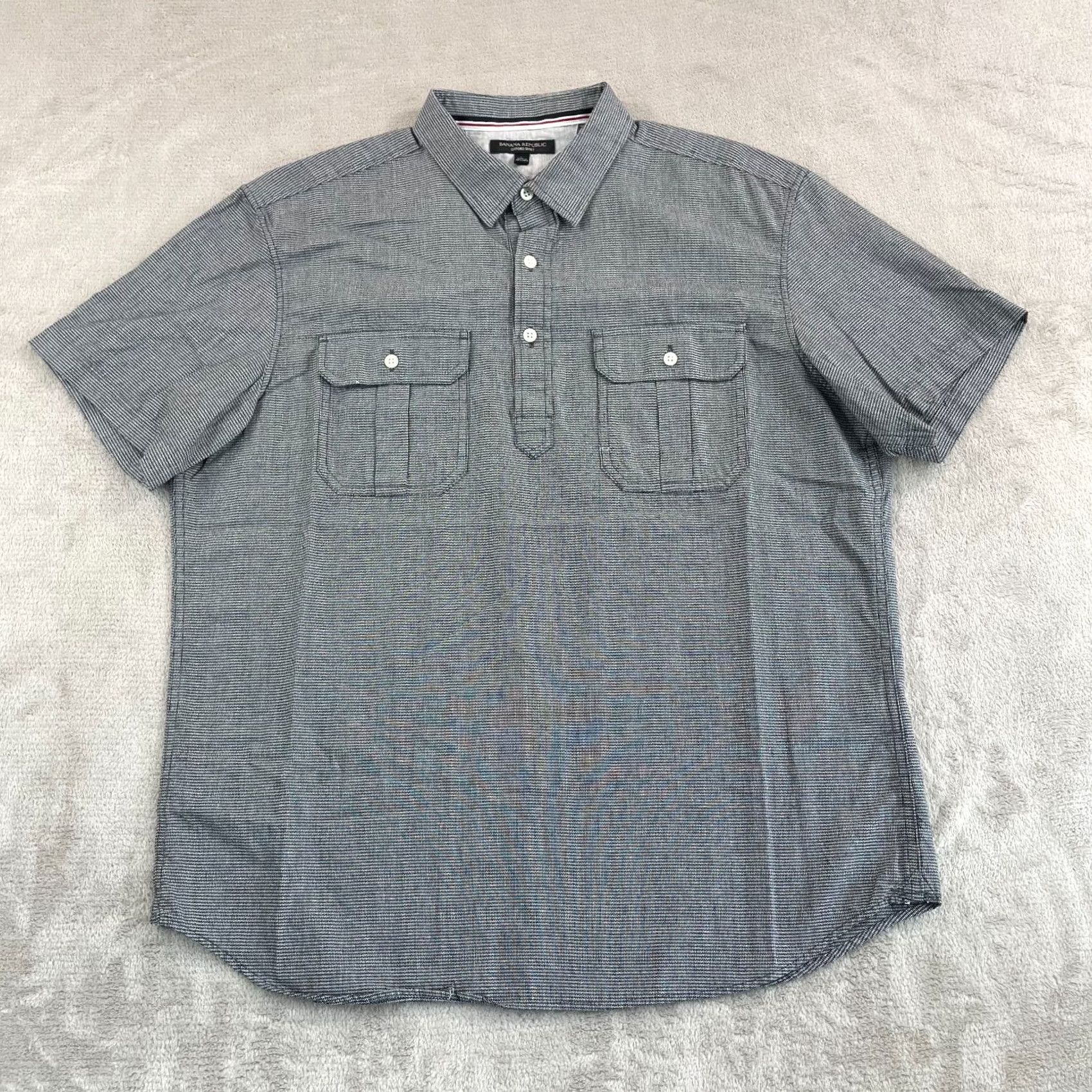 Banana Republic Banana Republic Oxford Shirt Men L Ox Black Double Pockets PopOver NWOT Shirt Regular Black Cotton Polo Mens Size US L / EU 52-54 / 3 - 3 Thumbnail