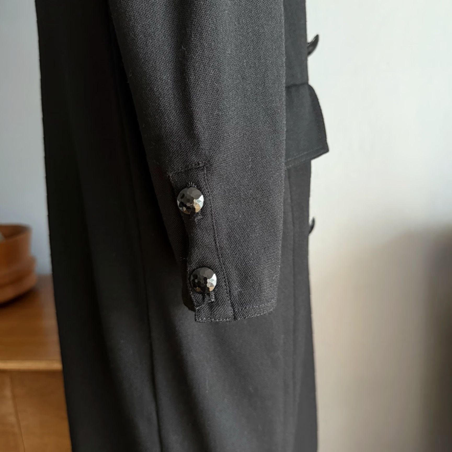 Valentino VINTAGE Valentino Miss V Black Wool Crepe Double Breasted Sheath Dress Sz 10 Size L / US 10 / IT 46 - 6 Thumbnail