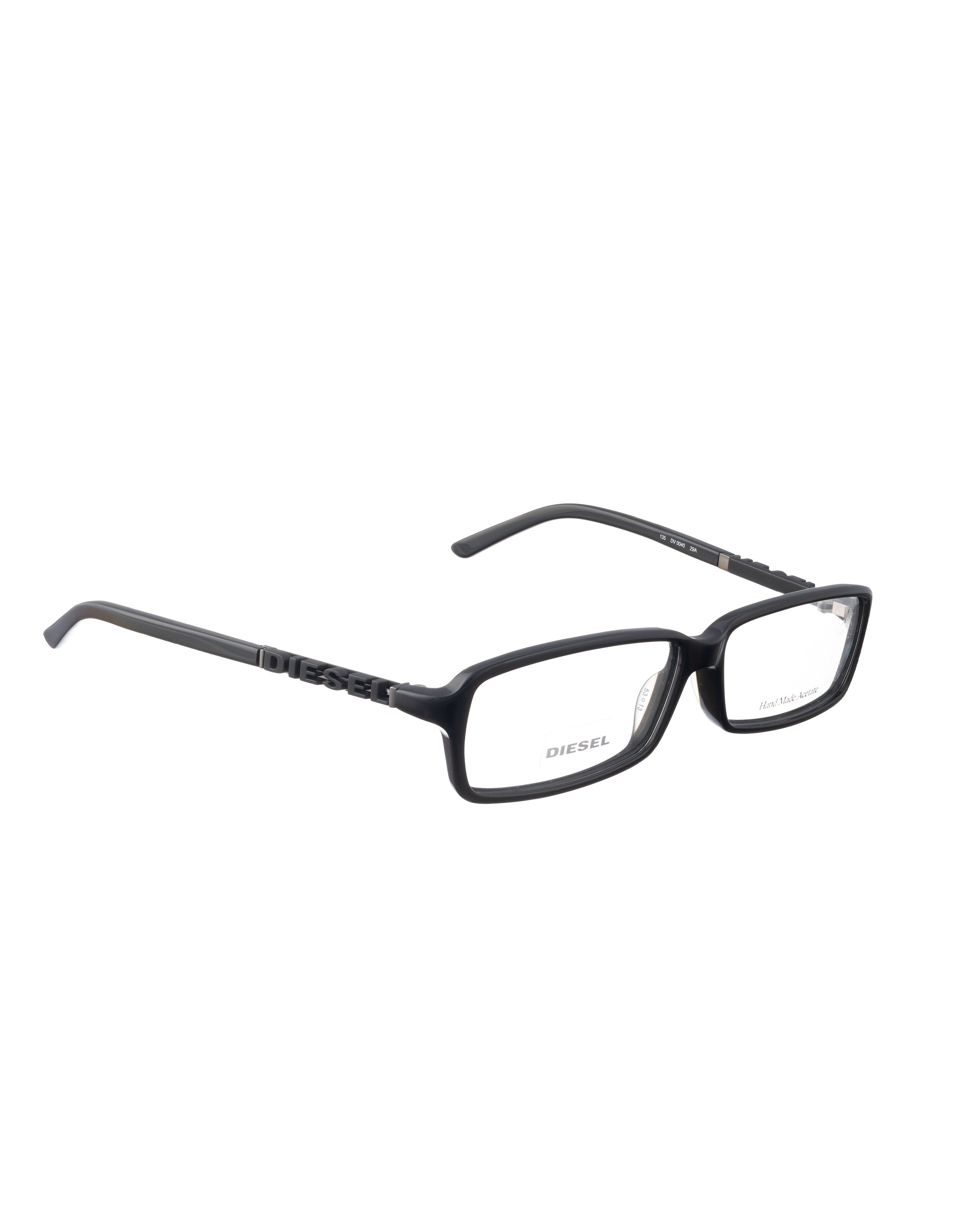 Diesel Diesel 00s Rectangular Black Plastic Glasses with 3D Logo Size ONE SIZE - 2 Thumbnail