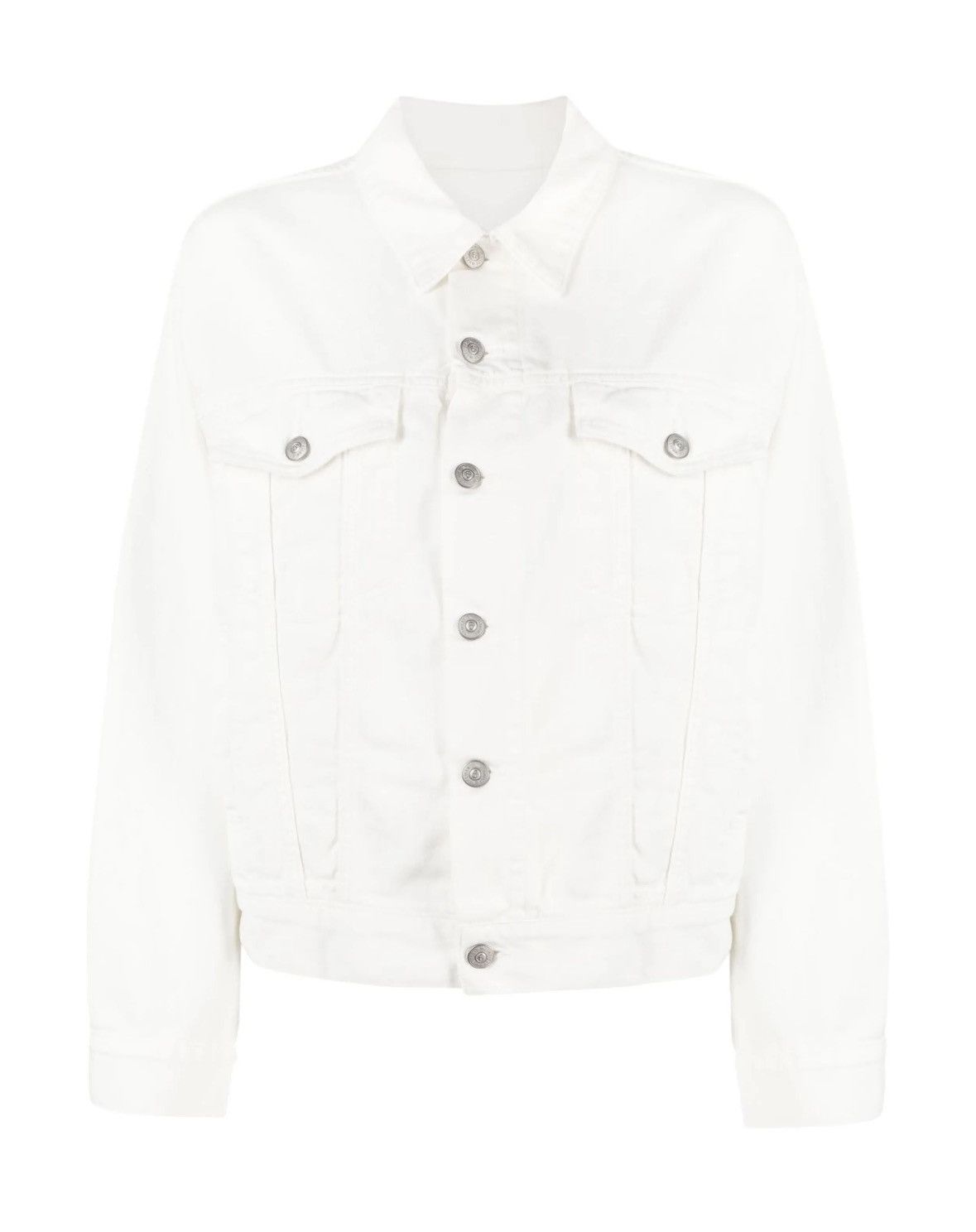 MM6 MM6 Maison Margiela White Cut-Out Denim Jacket Unisex EUC Size XS / US 0-2 / IT 36-38 - 1 Thumbnail