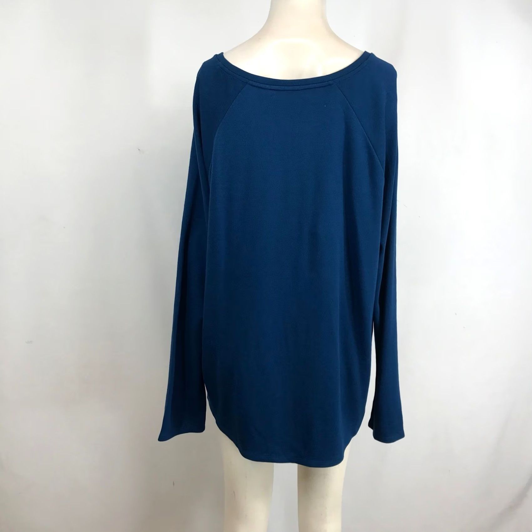 Vintage Chico's Teal Blue Button Shoulder Long Sleeve Knit Top Boat Neck Size 3 XL Size XXL / US 16-18 / IT 52-54 - 5 Thumbnail