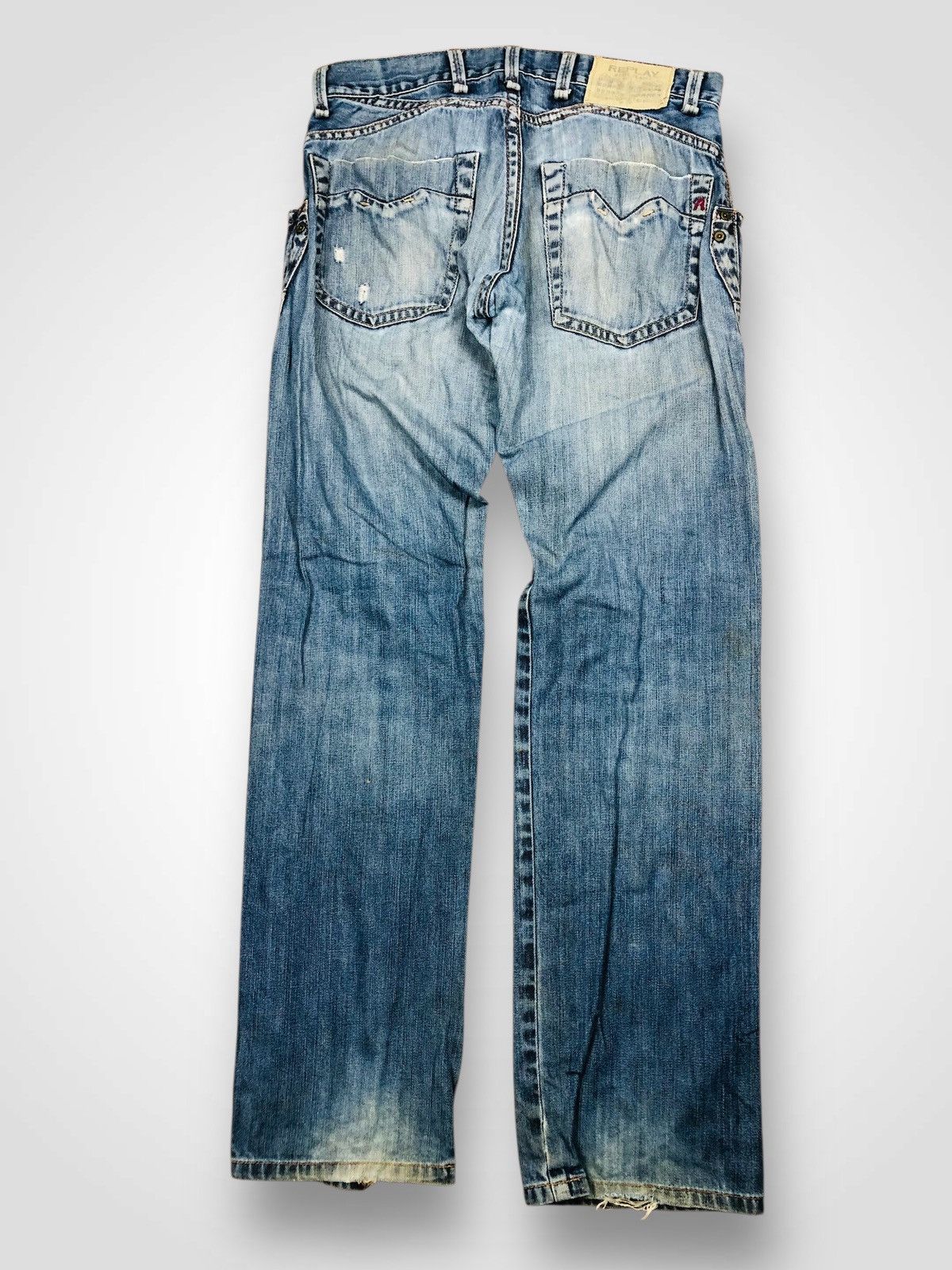 Replay REPLAY Regular Fit Distressed Jeans (38) Size US 31 - 2 Thumbnail