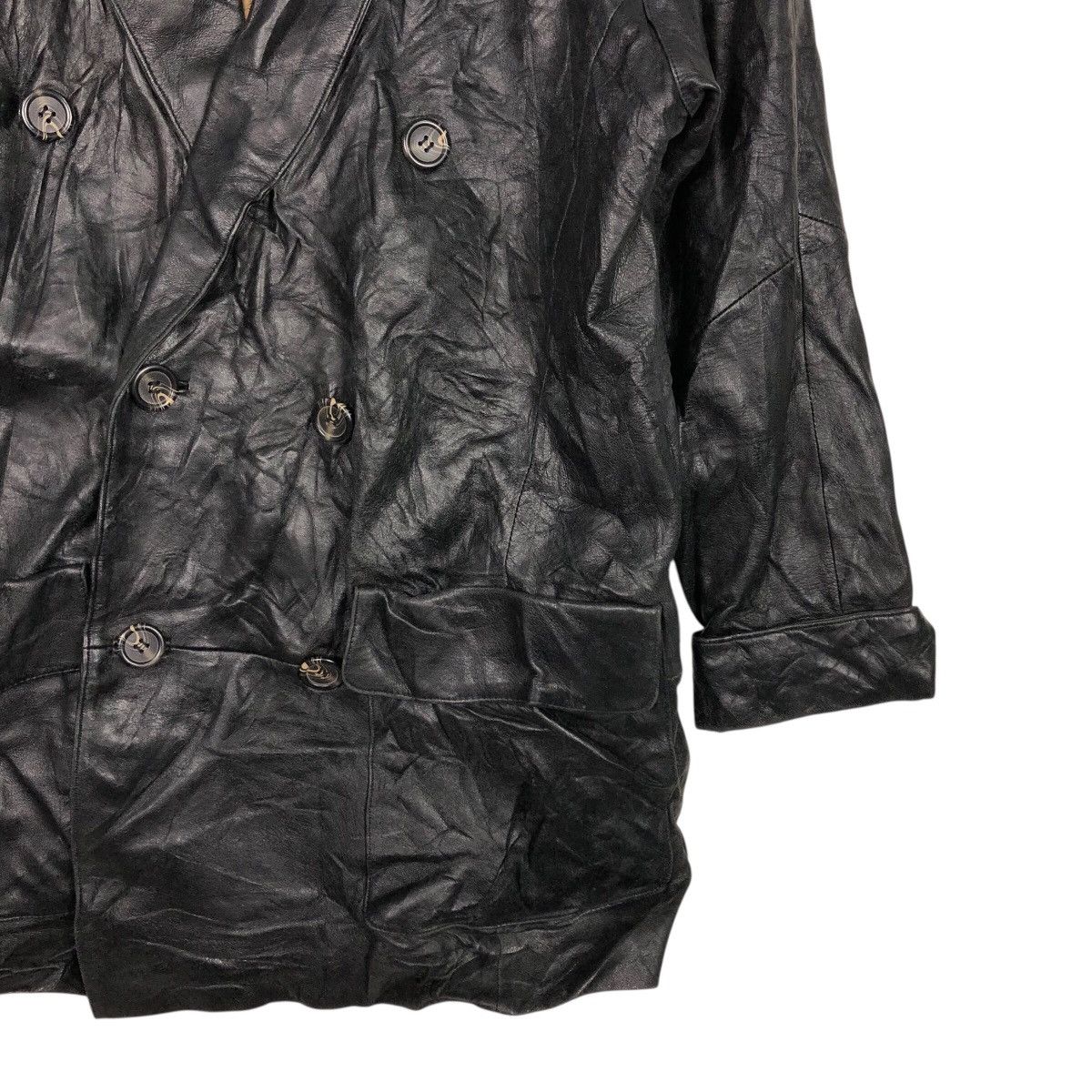 Japanese Brand Artisanal Crinkled Leather Trench Map Lining Issey Miyake Size US M / EU 48-50 / 2 - 6 Thumbnail