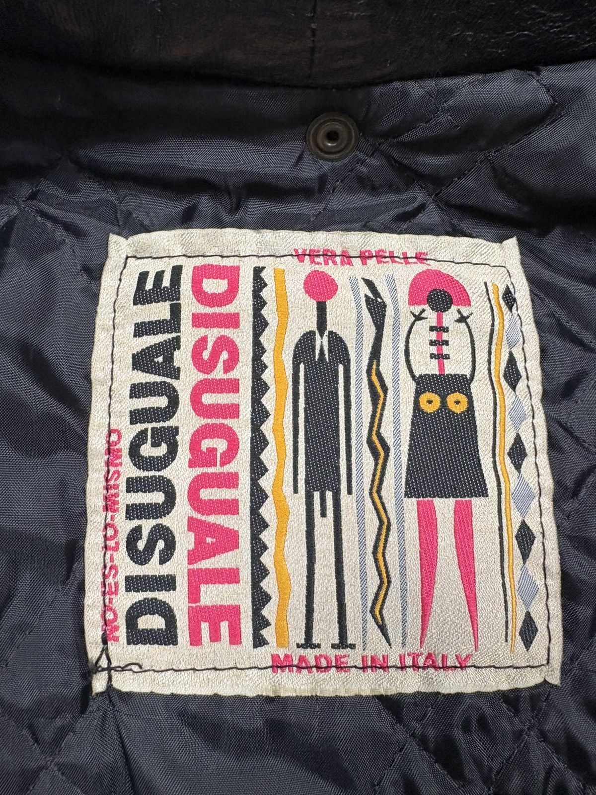 Desigual Vintage Disuguale Italian Leather Jacket Made in Italy Size US XL / EU 56 / 4 - 12 Thumbnail