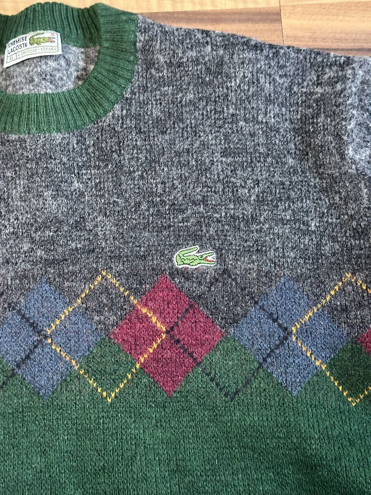 Lacoste Lacoste Vintage Argyle Sweater XL | Old Money Y2K Size US S / EU 44-46 / 1 - 8 Thumbnail
