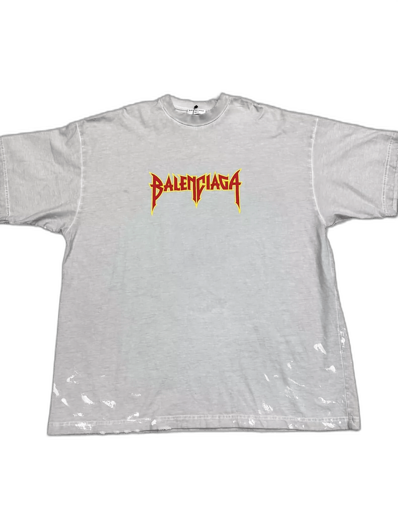 Balenciaga Balenciaga Paint Splatter Logo Short Sleeve Size US M / EU 48-50 / 2 - 1 Thumbnail