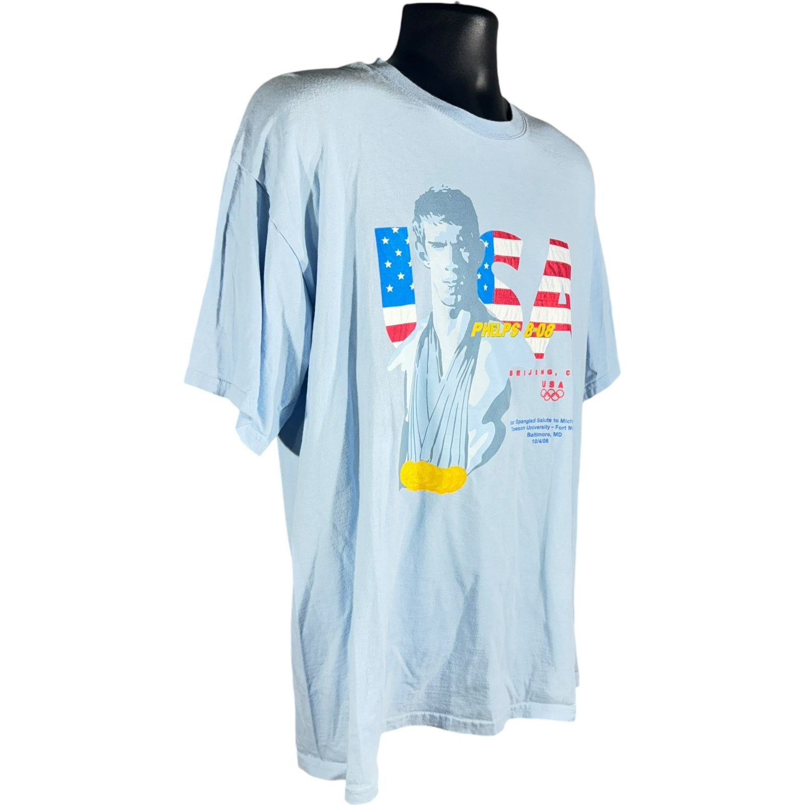 USA Olympics Vintage USA Olympics Michael Phelps Gold "8 in 08" Tee Size US XL / EU 56 / 4 - 4 Thumbnail