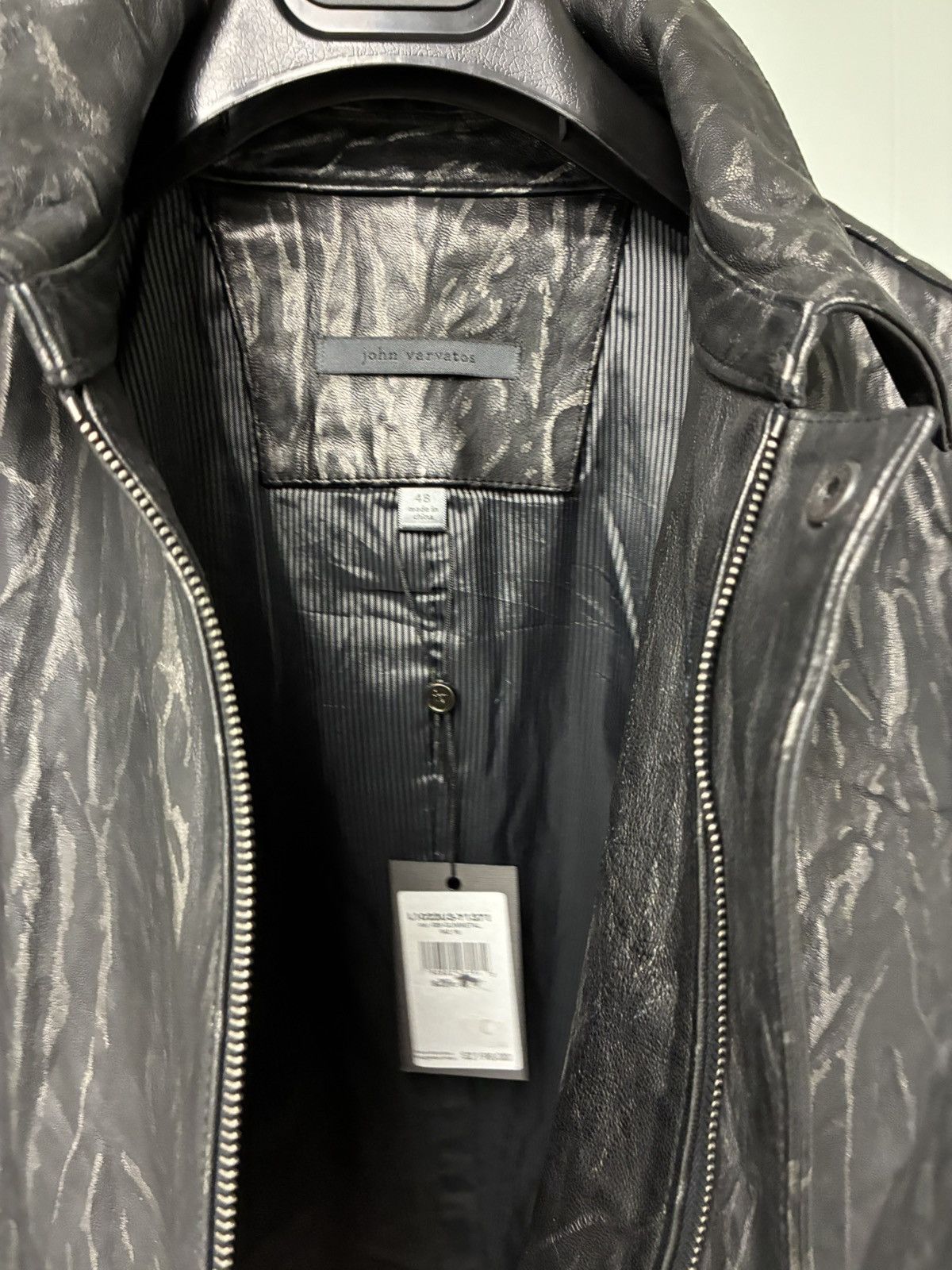 John Varvatos Crinkled Leather Jacket EU 48 USA 38 Size US M / EU 48-50 / 2 - 8 Thumbnail