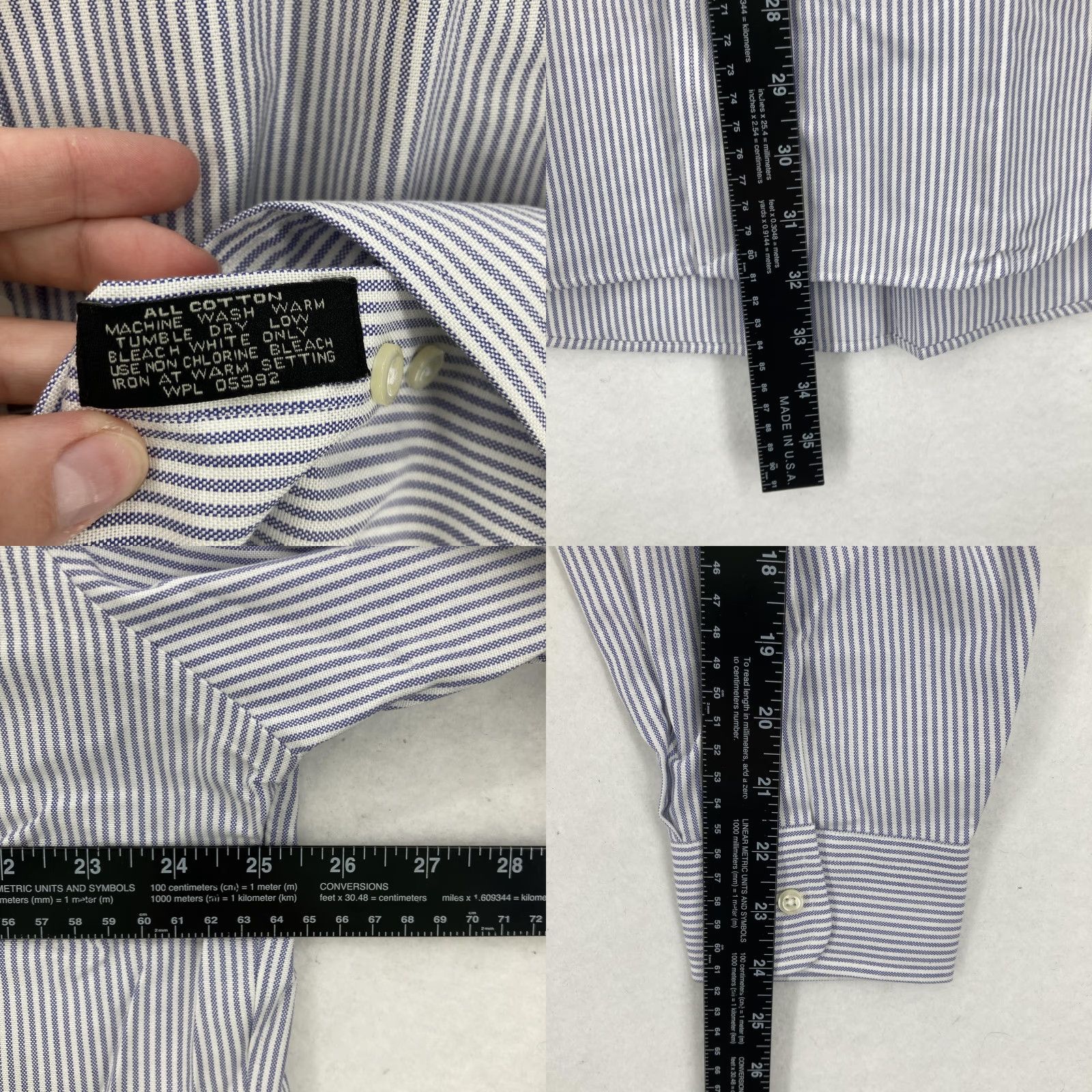 Jos. A. Bank Jos A Bank Shirt Mens Blue White Striped Button Down 16-34 Classic Business Work Dress Shirt Mens 16 Size US L / EU 52-54 / 3 - 8 Thumbnail